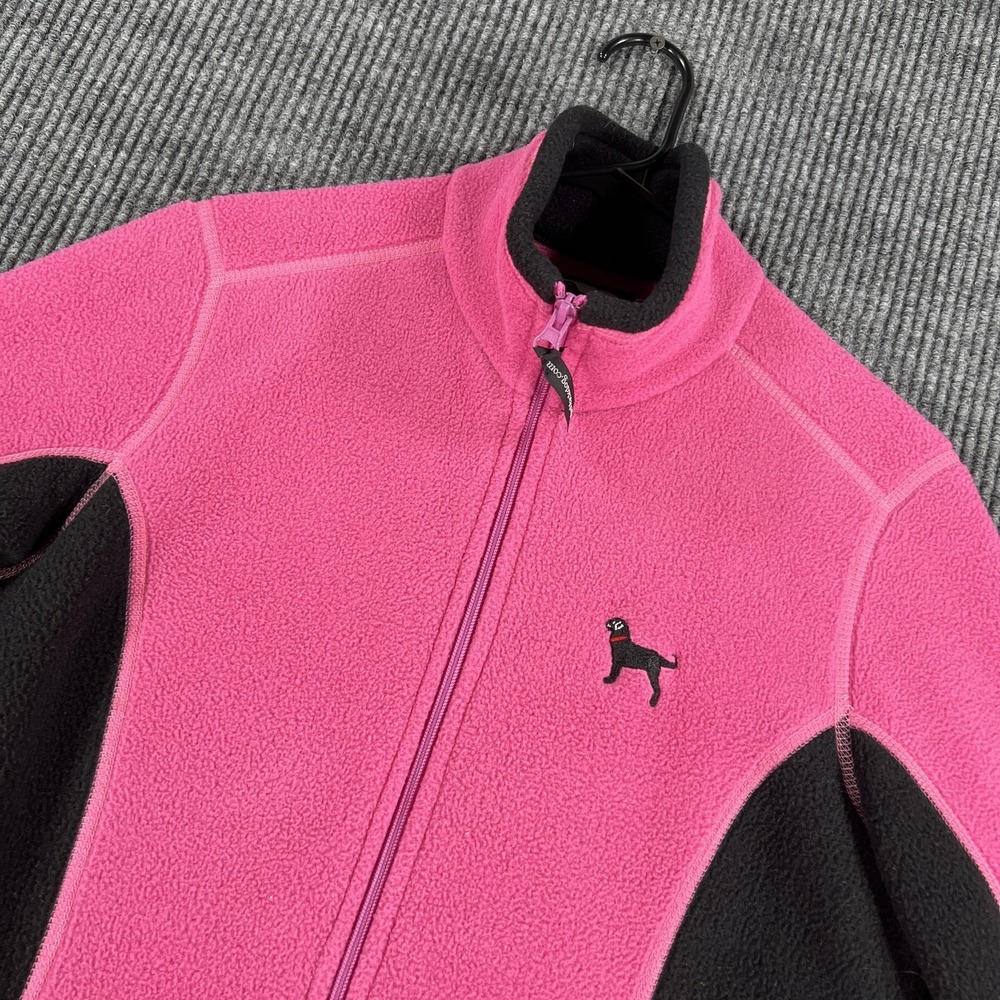 The Black Dog Polartec Fleece Jacket Womens Medium Pink Full Zip Embroidered